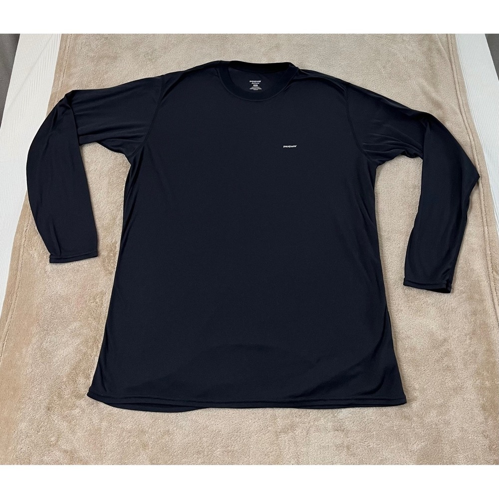 Patagonia Capilene Shirt‎ Men's size 2XL Black Base Layer long sleeve EUC